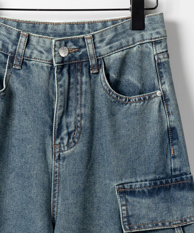 ４ポケットストラップヴィンテージルーズカーゴデニム ／ 4 pocket strap vintage loose cargo denim