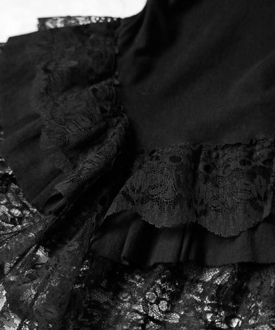 レースフリルアシンメトリータンクトップ ／lace frill asymmetry tank top