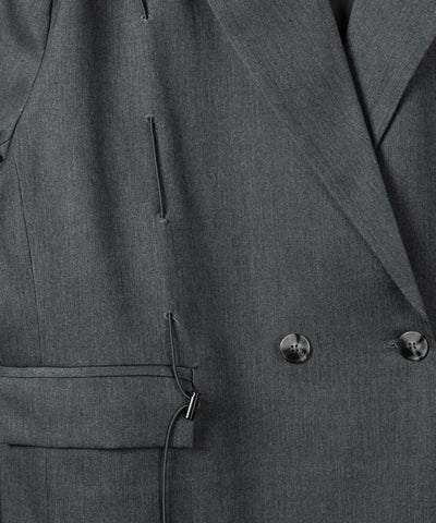 オーバーショルダードロストビッグテーラードジャケット ／ over shoulder drawstring big tailored jacket