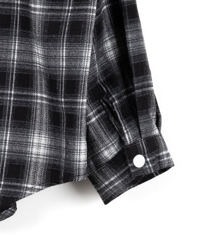 ブラックチェックオーバーフランネルシャツ ／ black check over flannel shirts