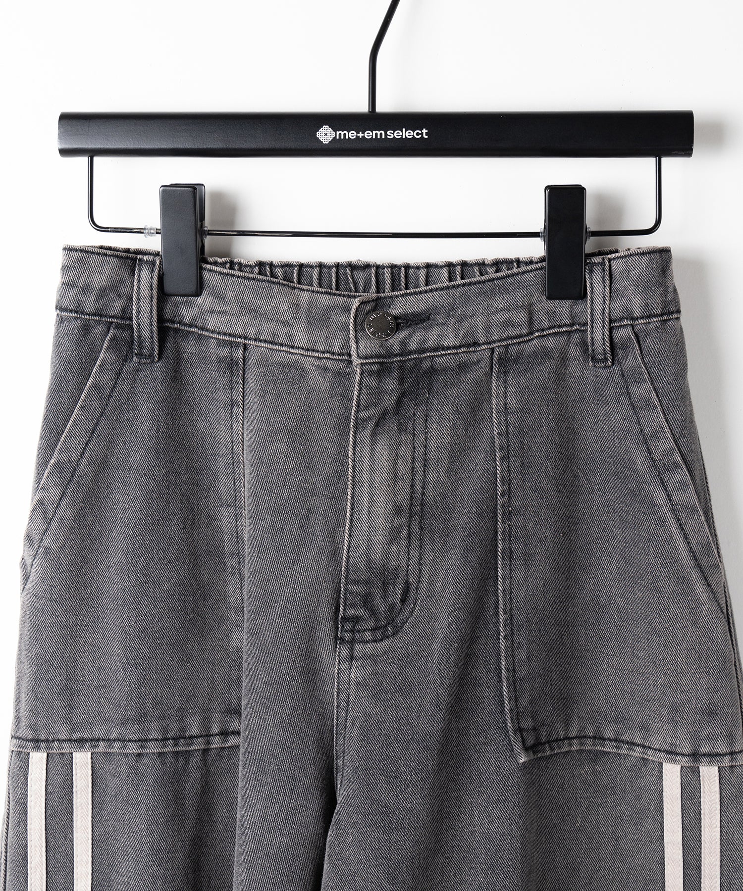 【 ２color ／ ４size 】サイドラインストレートカーゴデニムパンツ ／ sideline straight cargo denim pants