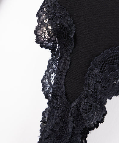 【 ２color 】カットアウトレースポイントボディスーツトップス ／cutout lace point bodysuit tops