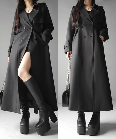 ウエストマークレディロングトレンチコート ／ waistmark lady long trench coat