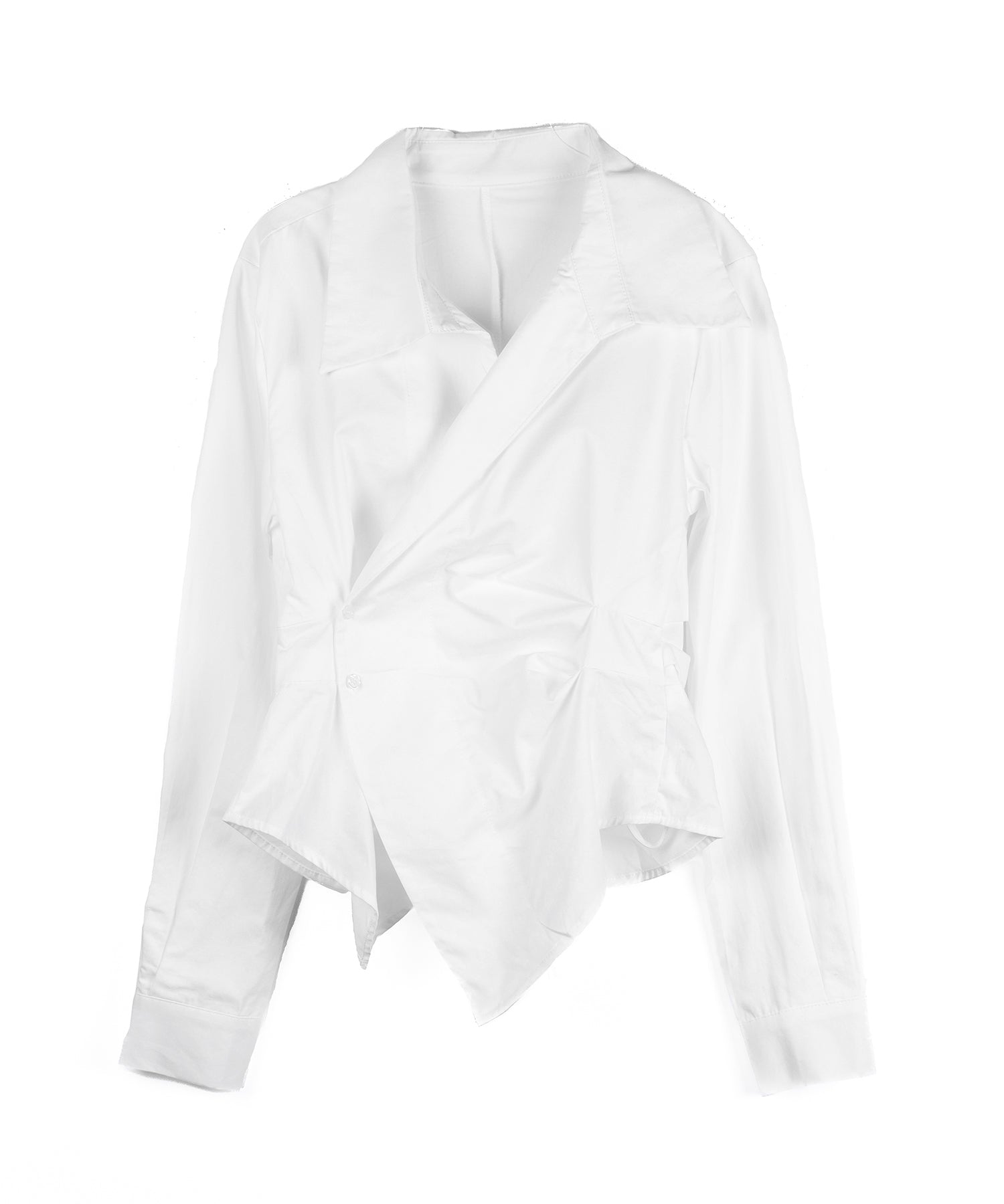 タックレイヤードアシンメトリーミディシャツ ／ tuck layered asymmetry midi shirts