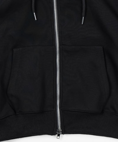 【 セットアップ可能 】ラインストーンロゴダブルジップパーカー ／ Rhine stone logo double zip hoodie