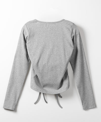 【 ３color 】 ダブルシャーリングリボンスクエアネックトップス ／ double shirring ribbon square neck tops