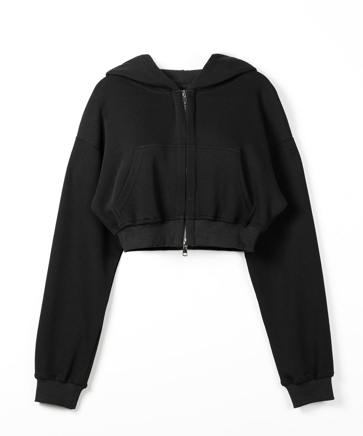 【 セットアップ 】ダブルジップショートパーカー ＋ タックワイドスウェットパンツ SET ／ double zip short hoodie + tuck wide sweat pants SET