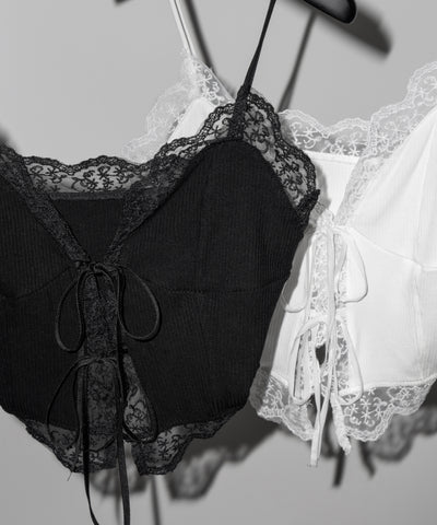 ダブルリボンレースレイヤードキャミソール ／ double ribbon lace layered camisole