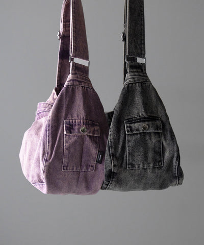 【 ２color 】ブラックタグヴィンテージデニムショルダーバッグ ／ black tag vintage denim shoulder bag