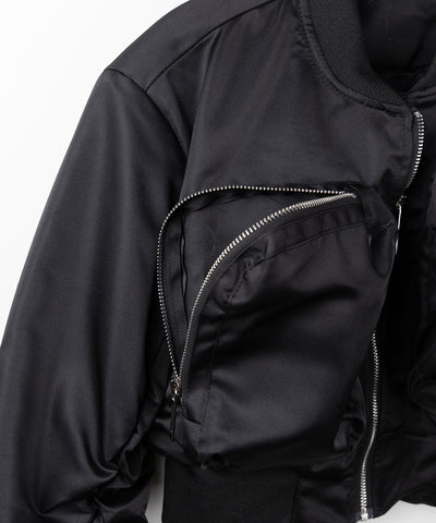 【 ２color 】アウトポケットジップアップショートブルゾン ／ out pocket zip up short blouson