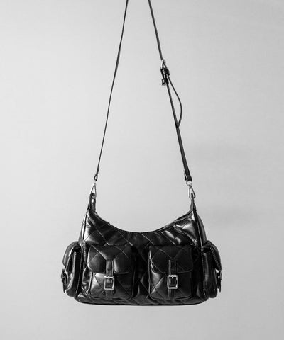 【 ２WAY 】アウトポケットキルティングチェーンショルダーバッグ ／ 2WAY out pocket quilting chain shoulder bag