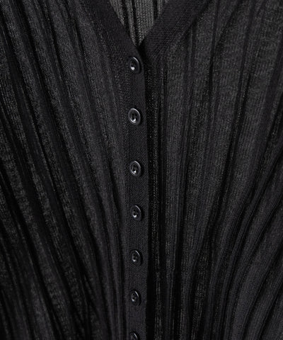 シアーリブニットカーディガン ／ sheer lib knit cardigan