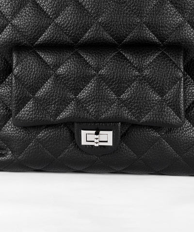 【 ショルダーストラップ付き２WAY 】キルティングスクエアトートショルダーバッグ / quilted square tote shoulder bag