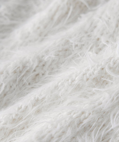 【 ３color 】フラッフィーシャギーボリュームニットミニワンピース ／ fluffy shaggy volume knit mini onepiece