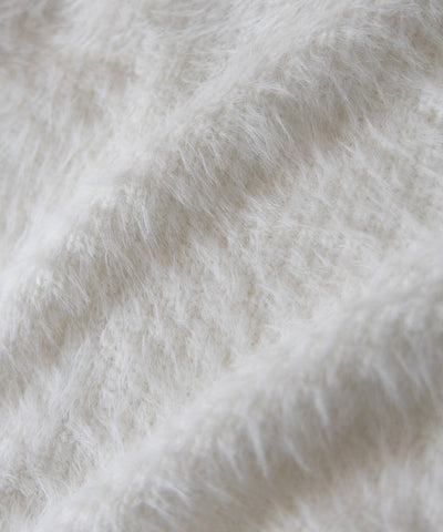 【 ３color 】タートルネックショートシャギーノースリニットトップス ／ turtleneck short shaggy nosleeve knit tops