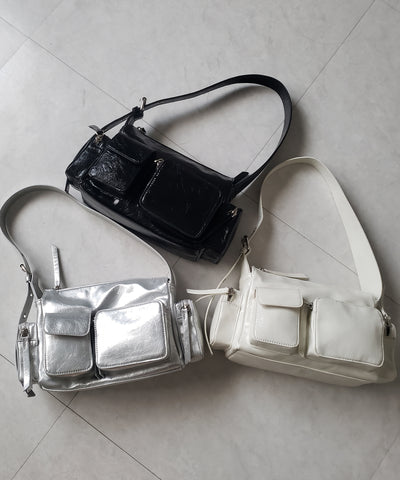 【 ３color 】４アウトポケットヴィンテージスクエアショルダーバッグ ／ 4 outpocket vintage square shoulder bag