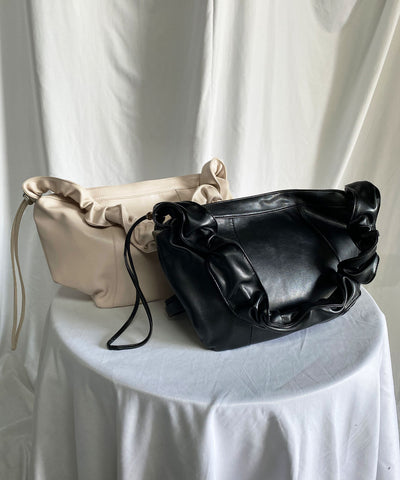 シャーリングハンドルショルダーバッグ ／ shirring handle shoulder bag