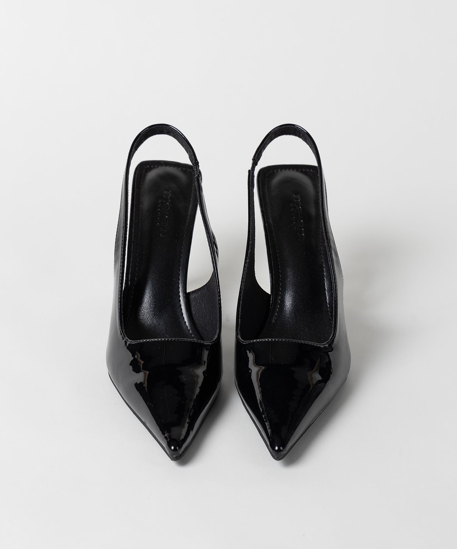 【 ２color 】ポインテッドトゥチャンキーヒールメタリックミュール ／ pointed toe chunky heel metallic mules