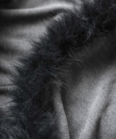【 ３color 】ファーフードジップアップパーカー ／ fur zipup hoodie