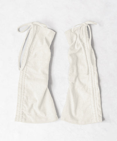 【 ２color 】ストラップリボンサイドシャーリングレッグカバー ／ strap ribbon side shirring leg cover