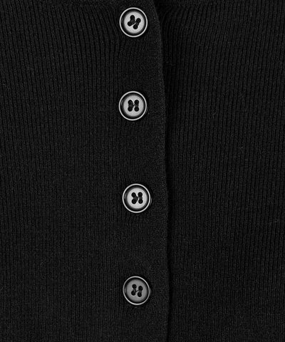 ミニボタンショートリブニットカーディガン ／ mini button short rib knit cardigan