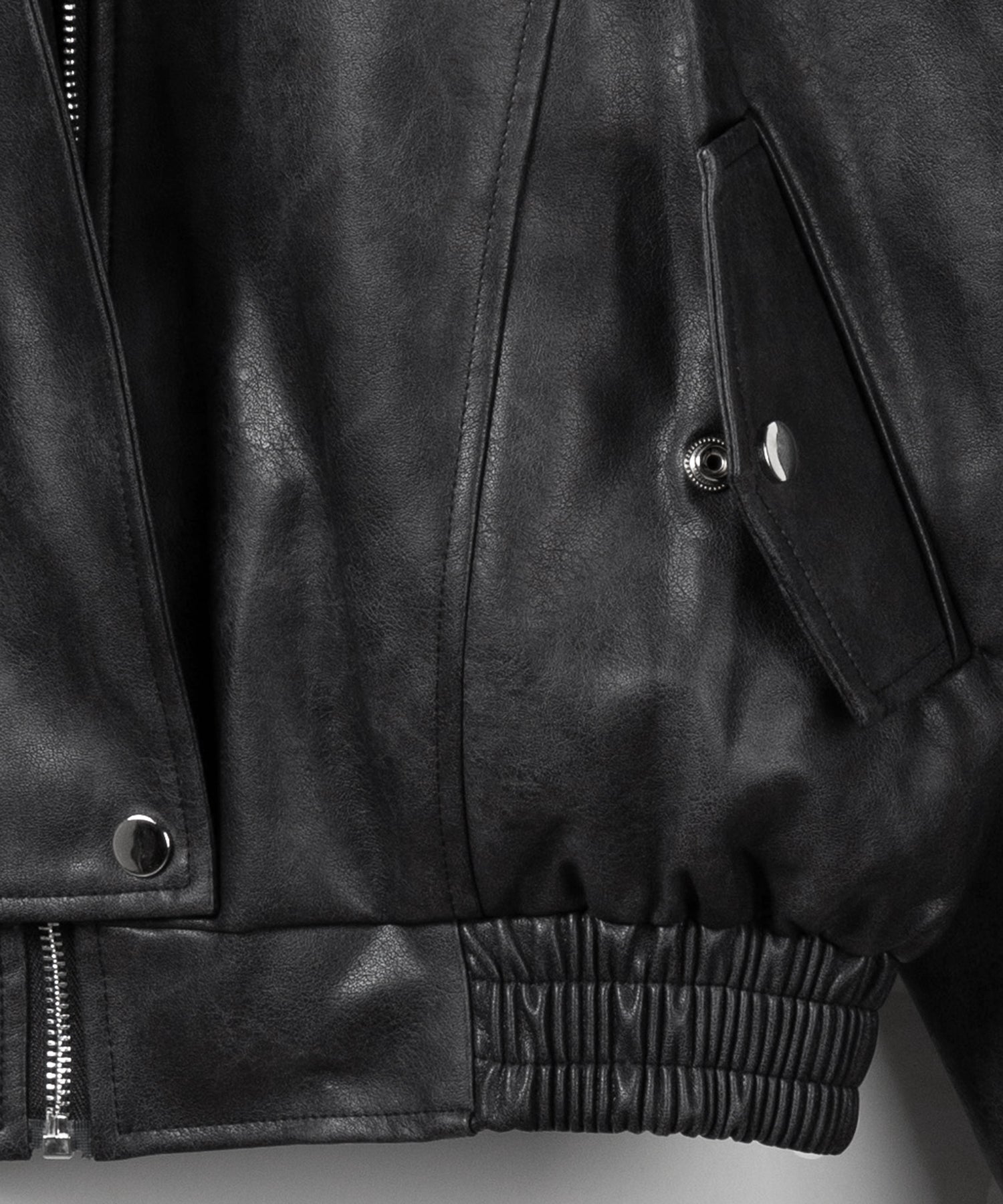 【 ２color 】ヴィンテージライクオーバーフェイクレザーブルゾン ／ vintage like over fake leather blouson