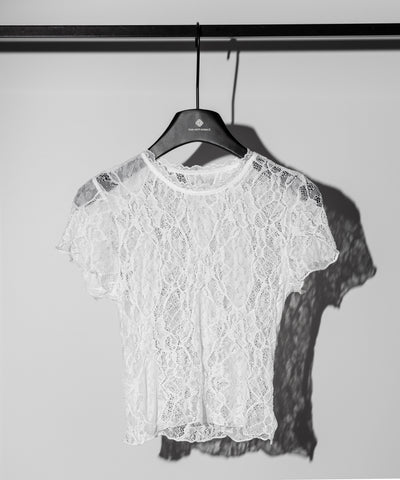 ストレッチレースショートメローＴシャツ ／ stretch lace short mellow T-shirts