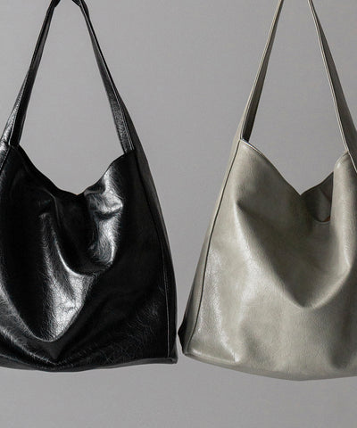 【 ２color ／ 大容量 】フェイクシボレザーワンハンドルショルダーバッグ ／ fake shibo leather onehandle shoulder bag