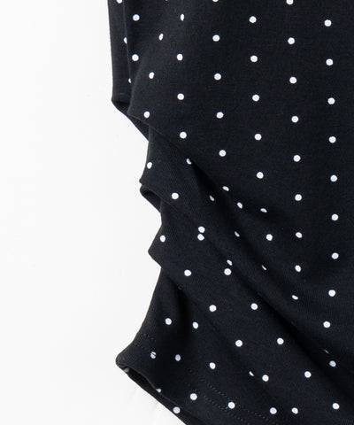 オフショルタックドレープドットＴシャツ ／ off shoulder tack drape shortsleeve dot T-shirts
