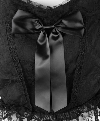 フロントサテンリボンレースキャミビスチェ ／ front satin ribbon lace cami bustier