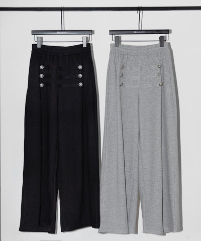 【 微起毛 】ナポレオンデザインボリュームワイドパンツ ／ napoleon design volume wide pants