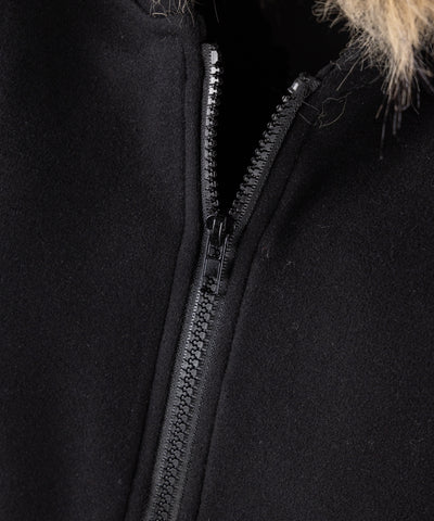 フェイクファーフーディジップアップパーカー ／ fake fur hooded zipup hoodie