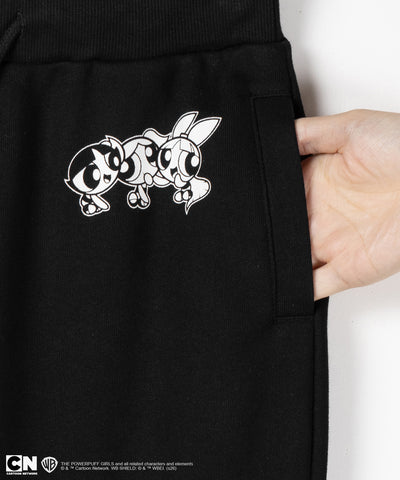 【THE POWERPUFF GIRLS】パワーパフガールズバックレタリングロゴスウェットフレアパンツ / back lettering logo sweat flare pants【 セットアップ着用可能 】
