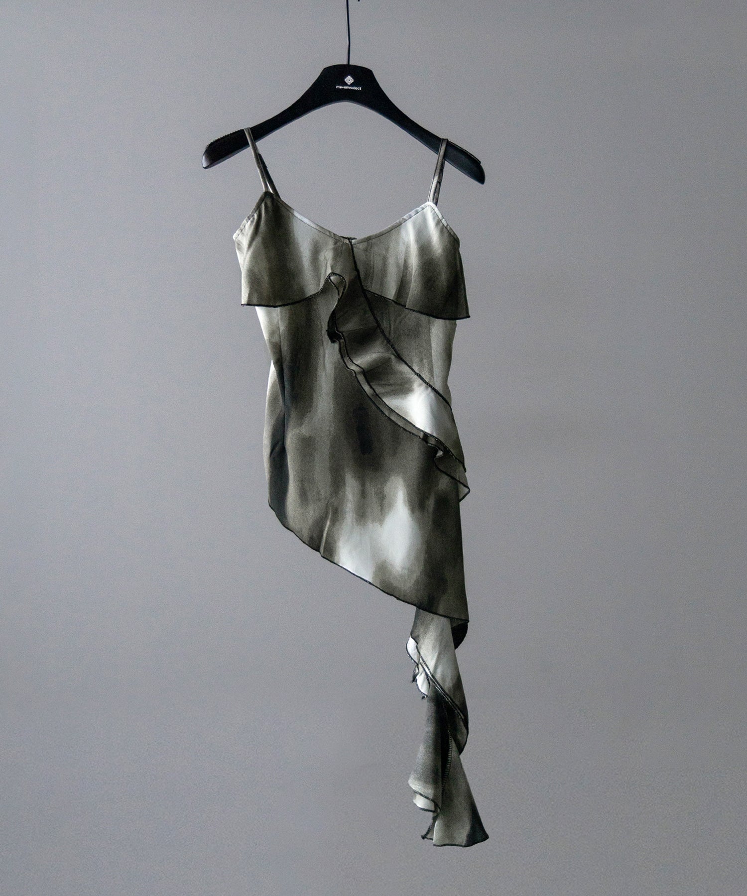 タイダイサテンアシンメトリーフリルキャミソールビスチェ ／ tiedye satin asymmetry frill camisole bustier