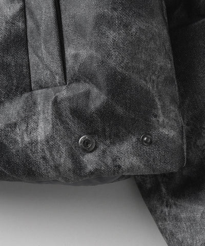 【 セットアップ着用可能 】ヴィンテージライクフェイクレザーショートダウンジャケット ／ vintage like fake leather short down jacket