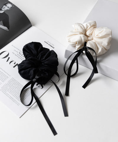 【 ２color 】ブラックリボンシュシュ ／ black ribbon chouchou