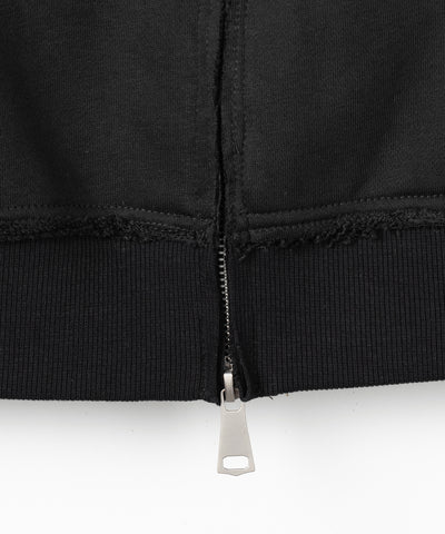 ダブルジップアウトポケット裏毛スリムジャケット ／ Double-zip outer pocket sweat slim jacket