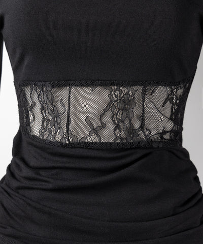 【 ２color 】ウエストレースカットアウトオフショルトップス ／ waist lace cutout offshoulder tops