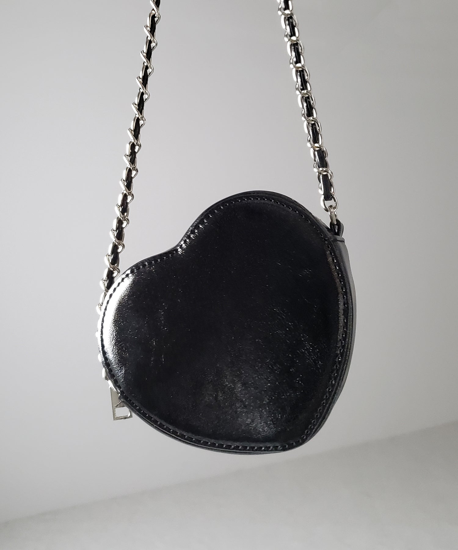 【 ３color 】ミニショルダーメタリックハートチェーンバッグ ／ mini shoulder metallic heart chain bag