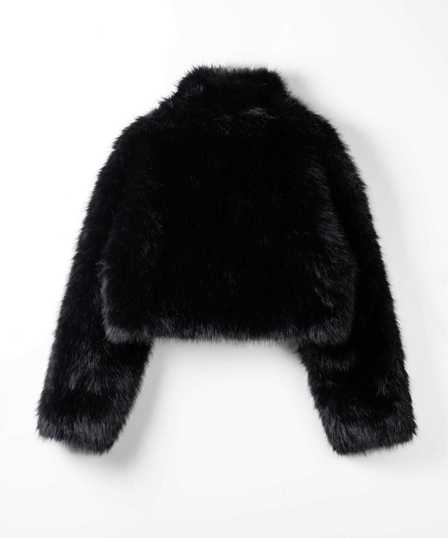 ジップアップスタンドカラーショートフェイクファーコート ／ zip up stand-collar short fake fur coat