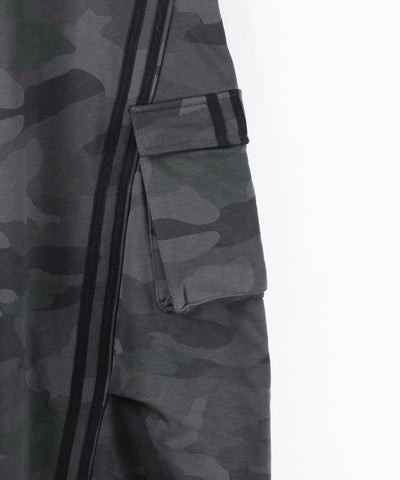 【 裾絞り可能２WAY 】カモフラヴィンテージサイドラインタックワイドスウェットパンツ ／ camouflage vintage side line tuck wide sweatpants