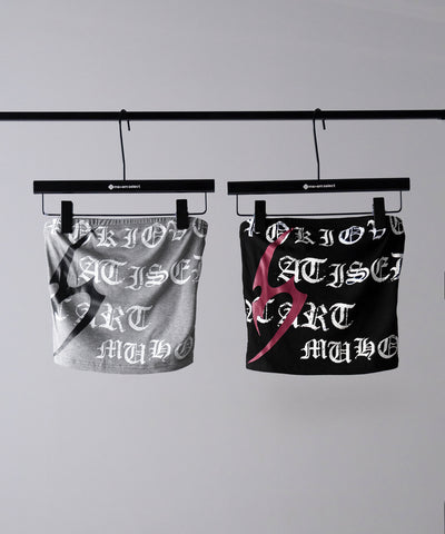 グランジロゴチューブベアトップ ／ grunge logo tube bare top