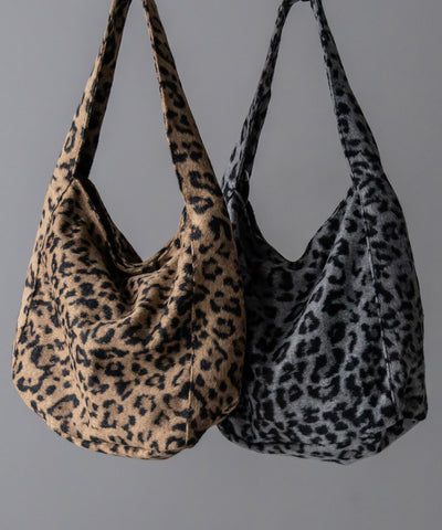 【 ２color 】レオパードワンハンドルショルダートートバッグ ／ leopard onehandle shoulder tote bag