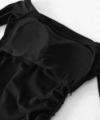 【 クロスネックにもできる３WAY 】フロントリボンオフショルワンホンタイトミニワンピース ／ front ribbon off shoulder wanghong mini onpiece