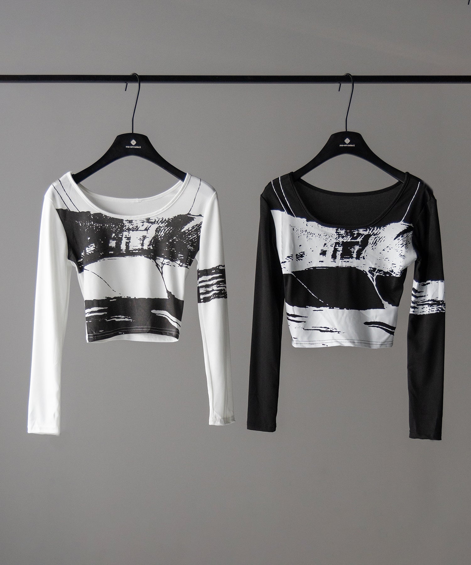 【 ２color 】ヴィンテージプリントショートリブＴシャツ ／ vintage print short lib t-shirt