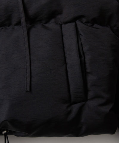 【 選べる３色展開 ／ 裾絞り可能２WAY 】ストラップリボンショートパフダウンジャケット ／ strap ribbon short puff down jacket