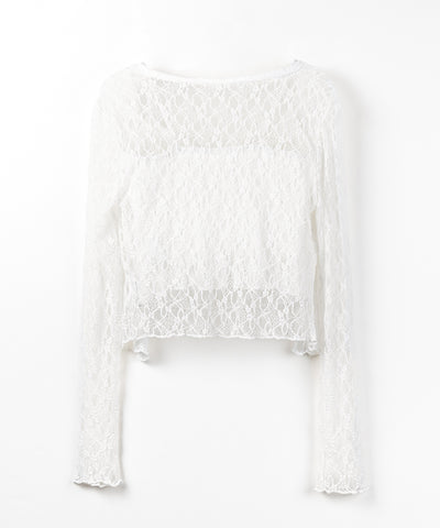 ストレッチレースメローキャミソール ＋ カーディガンセット ／stretch lace mellow camisole + cardigan set