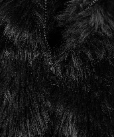 【 ポケット付 】スタンドネックジップアップフェイクファーベスト ／ stand neck zipup fake fur vest