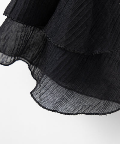【 ２color ／ ２WAY 】ウエストシャーリングシアーフリルオフショルブラウス ／ waist shirring sheer frill off shoulder blouse