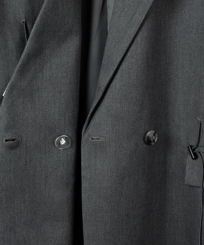オーバーショルダードロストビッグテーラードジャケット ／ over shoulder drawstring big tailored jacket